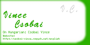 vince csobai business card